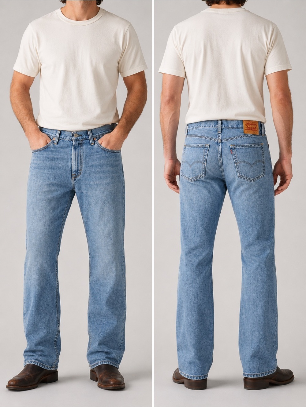Levi's 527 Bootcut Jeans 38 Light Wash Y2K Western Denim